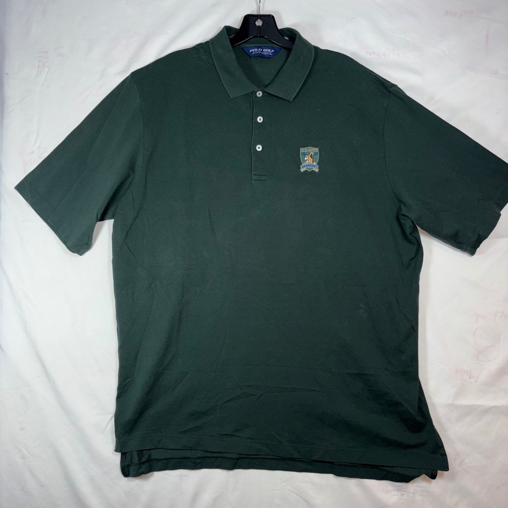 Polo Golf Ralph Lauren Mens XL Green 2007 US Open Oakmont Pima Cotton Polo Shirt